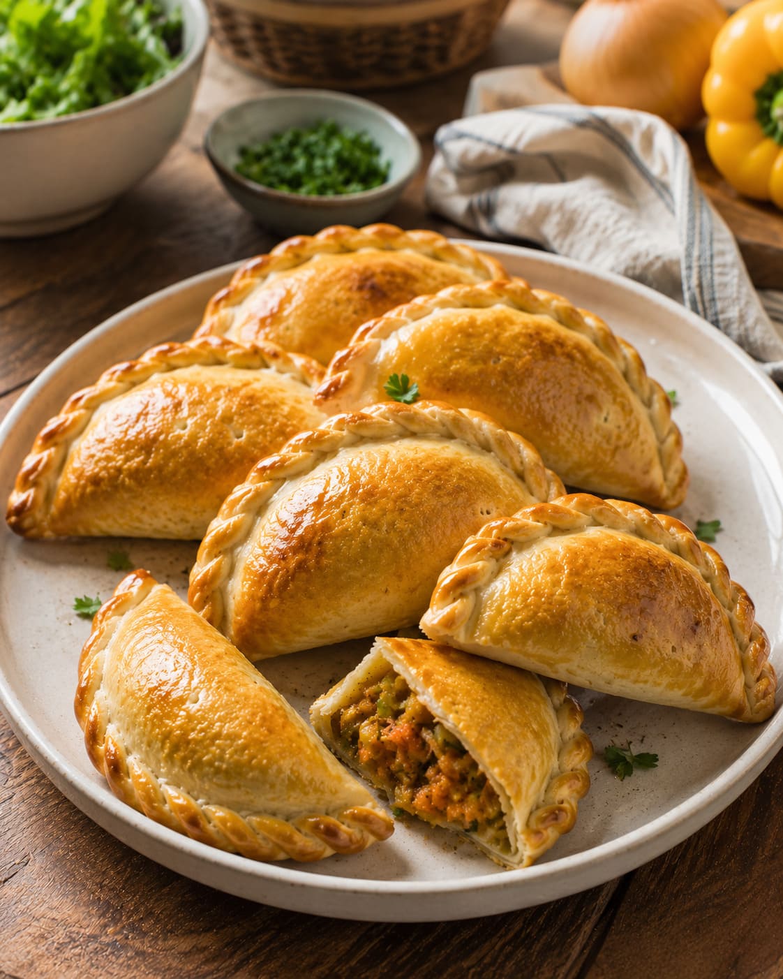 Baked Golden Vegetarian Empanadas: Crispy Spiced Vegetable Turnovers Baked Golden Vegetarian Empanadas: Crispy Spiced Vegetable Turnovers