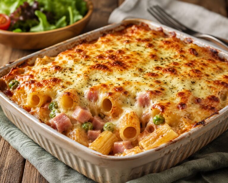 Baked Ham and Pea Rigatoni: The Easiest Weeknight Pasta Casserole