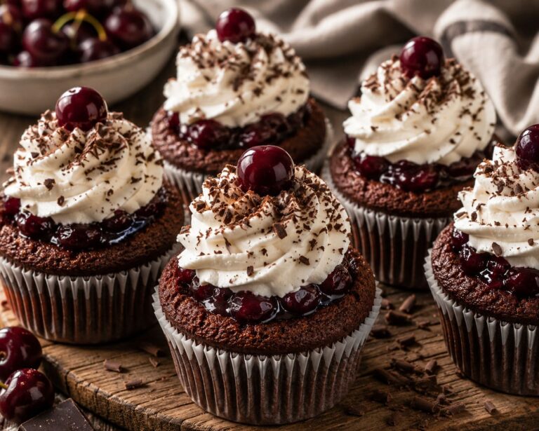 Black Forest cupcakes: Chocolate cherry tray treats
