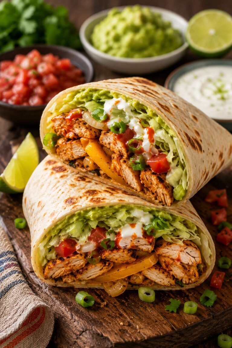 Chicken wrap with guacamole: Zesty lime cream burrito Chicken wrap with guacamole: Zesty lime cream burrito