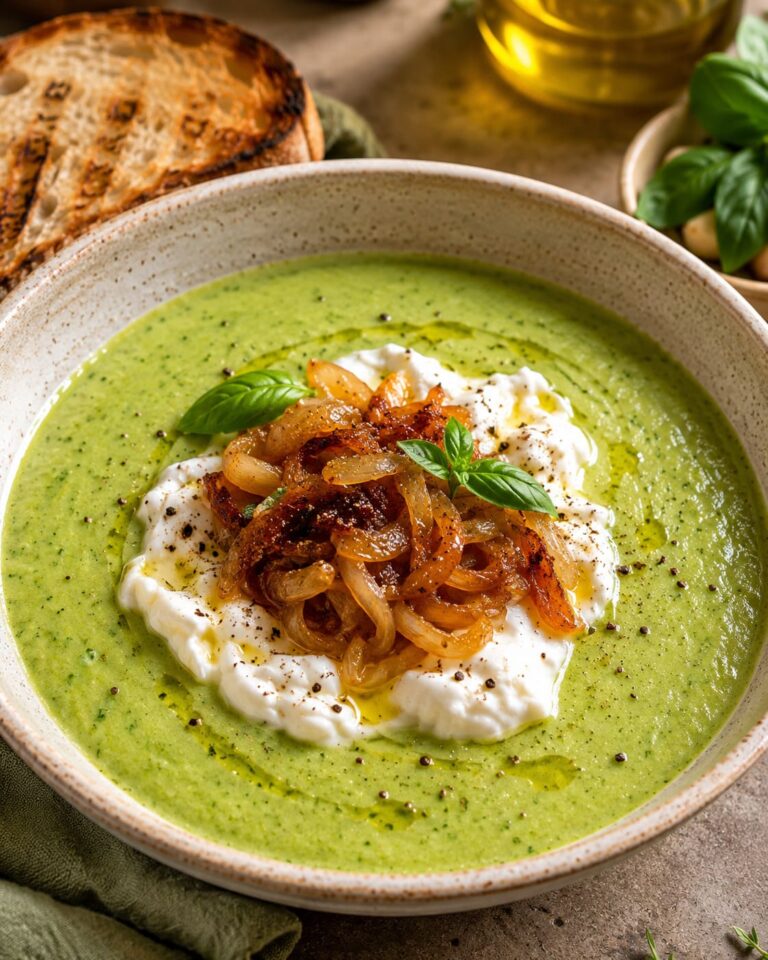 Creamy Green Gazpacho with Burrata: Easy Summer Cold Soup Recipe