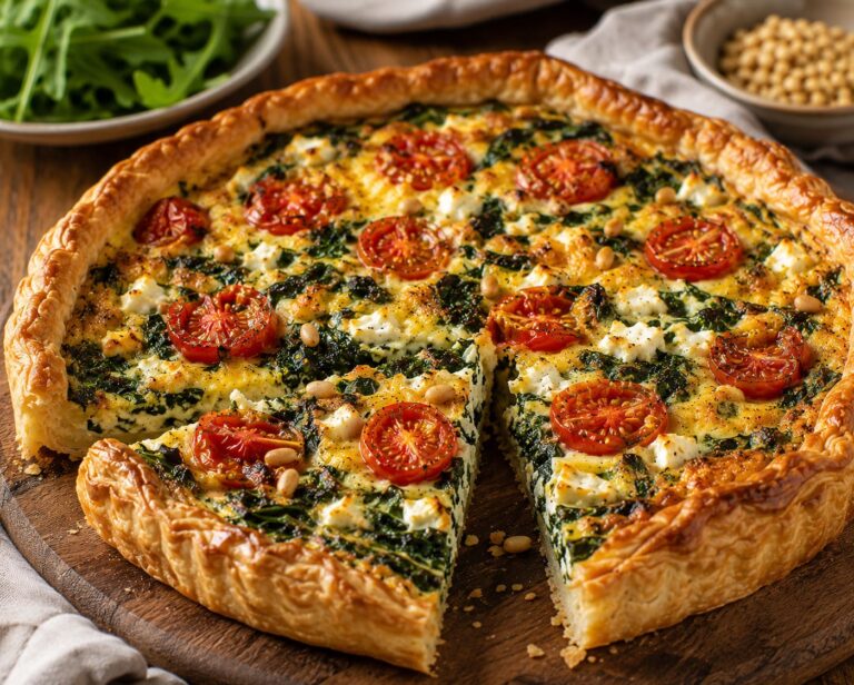 Crispy Spinach and Feta Quiche: A Mediterranean Puff Pastry Bake Crispy Spinach and Feta Quiche: A Mediterranean Puff Pastry Bake