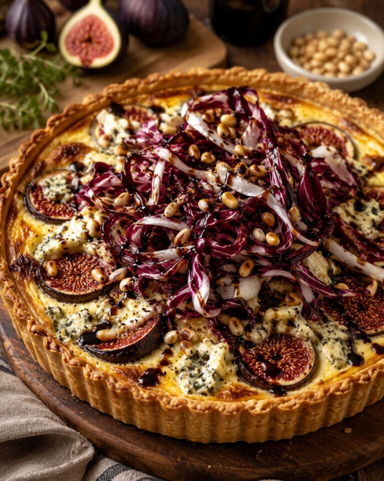 Fig and Blue Cheese Quiche: A Gourmet Autumn Tart with Chicory