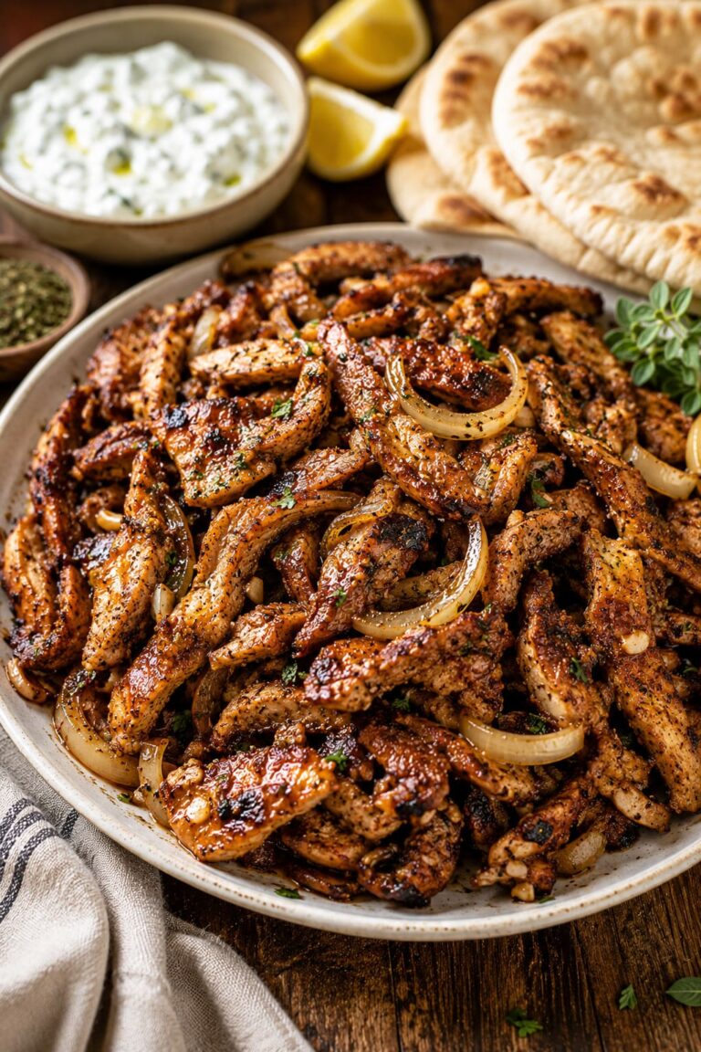 Homemade pork gyros: Crispy spiced meat strips