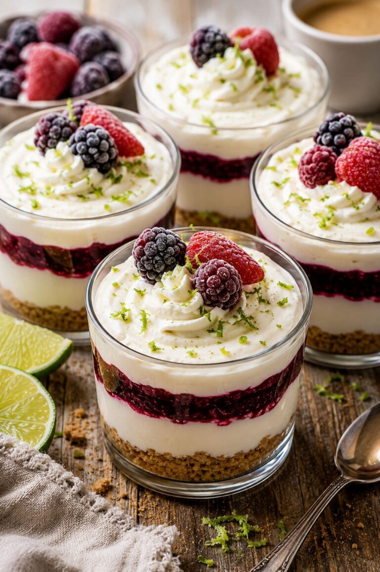 Lemon cheesecake dessert pots: Velvet cream berry stack Lemon cheesecake dessert pots: Velvet cream berry stack