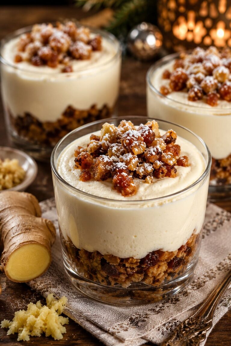 Lemon curd yogurt mousse: Ginger butter stollen crunch