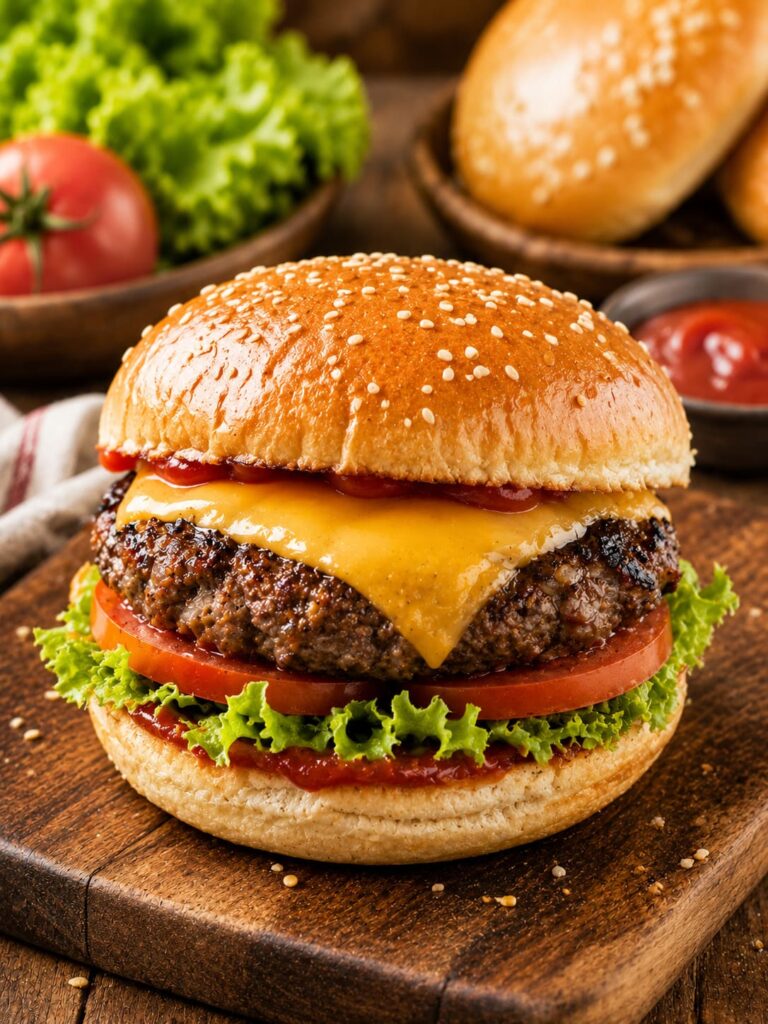 Old School All-American Cheeseburger: The Classic Diner Style Patty