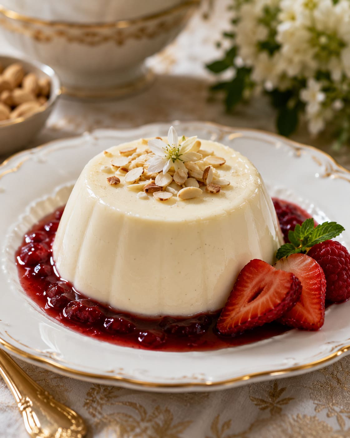 Royal Bavarian Almond Panna Cotta: Vintage King Ludwig Blanc Manger Royal Bavarian Almond Panna Cotta: Vintage King Ludwig Blanc Manger