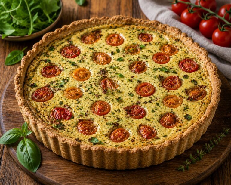 Vibrant Vegan Tomato Quiche: Silky Herb and Silken Tofu Tart Vibrant Vegan Tomato Quiche: Silky Herb and Silken Tofu Tart