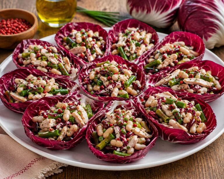 Bean radicchio salad: Fresh turkey vinaigrette bowls