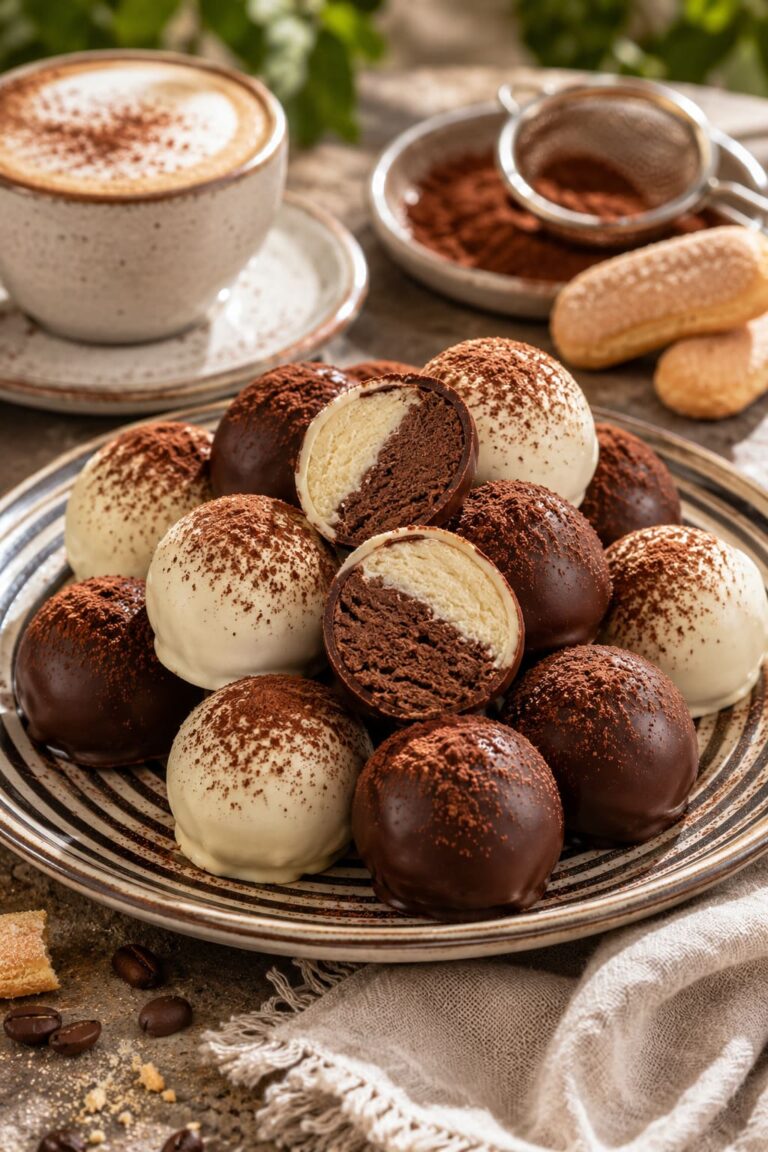 Black and white tiramisu truffles: Creamy espresso chocolate bites Black and white tiramisu truffles: Creamy espresso chocolate bites