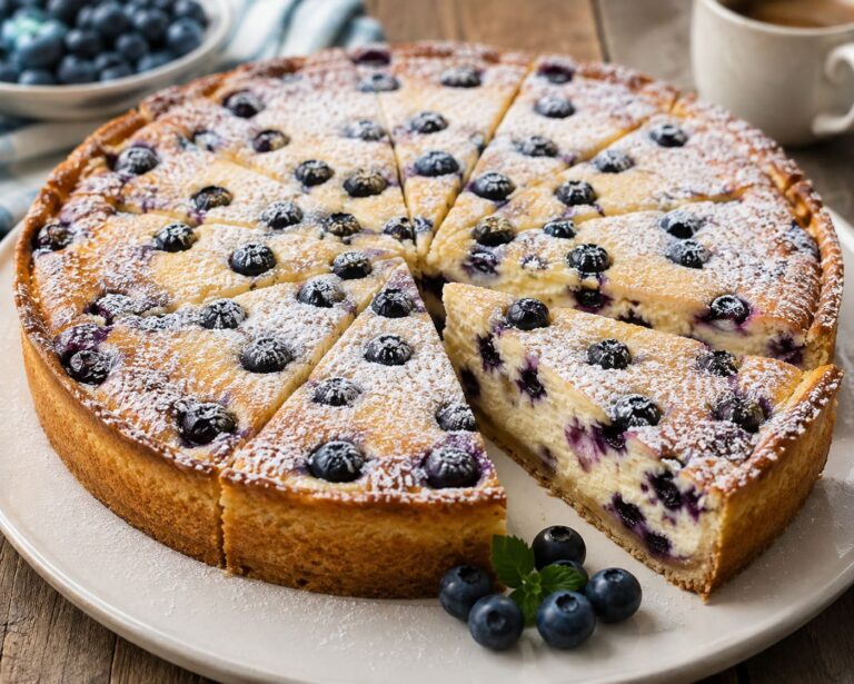 Blueberry cheesecake: Creamy sweet shortcrust pastry