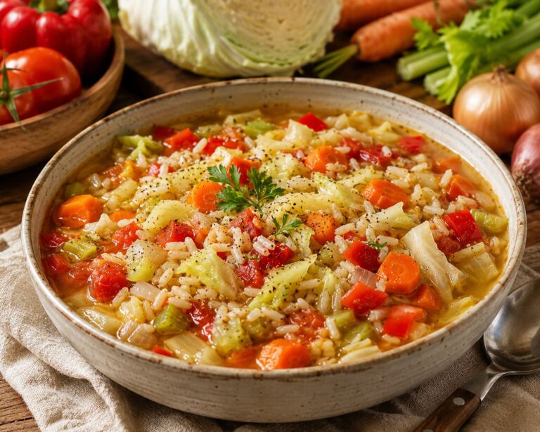 Hearty Country Cabbage Soup with Whole Grain Rice Hearty Country Cabbage Soup with Whole Grain Rice
