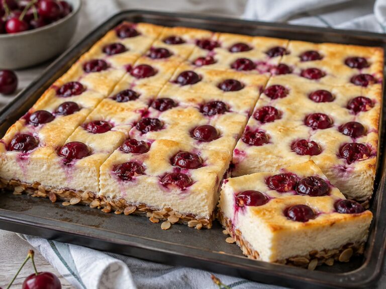 Light Sweet Cherry Cheesecake Bars with Toasted Almond Crust Light Sweet Cherry Cheesecake Bars with Toasted Almond Crust