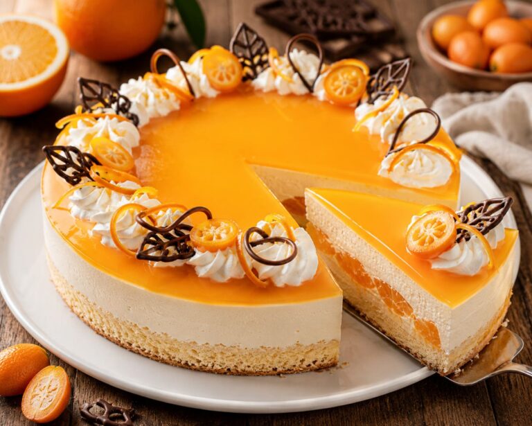 Orange cream torte: Velvet citrus yogurt layer cake