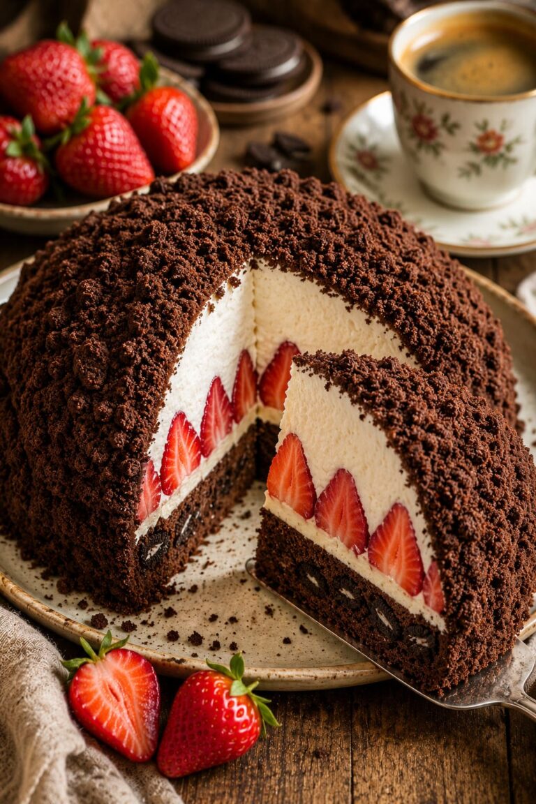 Strawberry mole cake recipe: Chocolate oreo crumb torte