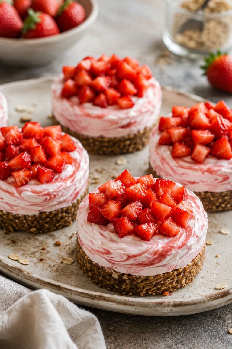 Sugar free strawberry skyr tartlets: Raw oat date pastry