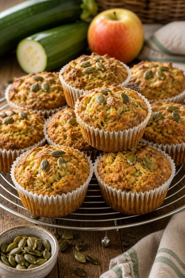 Sugar free zucchini muffins: Healthy apple cinnamon cups