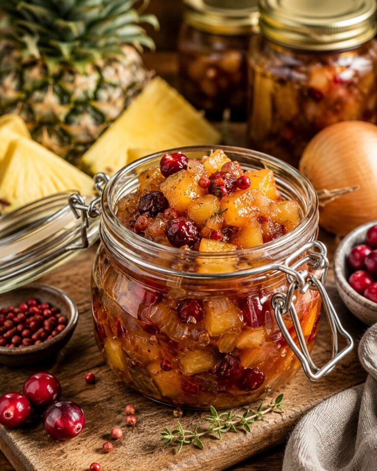 Sweet and Tangy Pineapple Chutney with Wild Cranberries