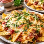Cinema-Style Oven-Baked Tortilla Nachos with Zesty Tomato Chili Salsa and Melting Gouda Armor