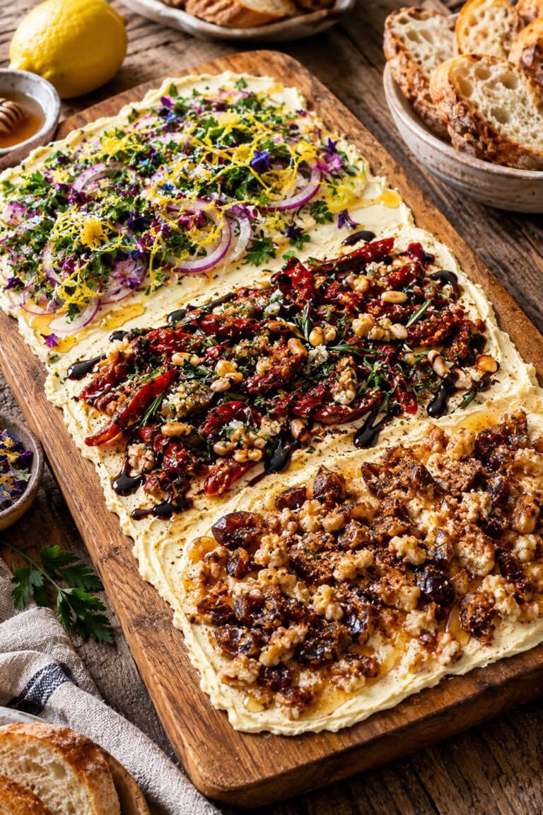 Elite Artisan Butter Board Trilogy with Floral Herb Medley, Sun-Dried Tomato Relish and Sweet Date Walnut Cushions
