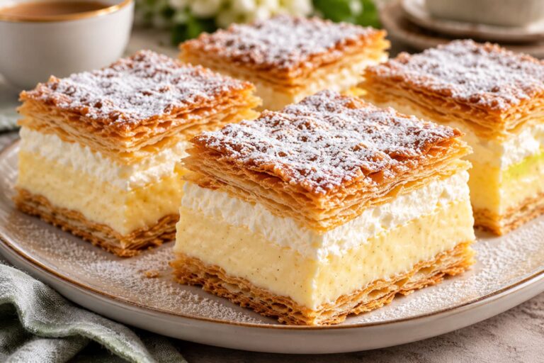 Elite Artisan Custard Cream Slices with Shatteringly Crispy Puff Pastry Chassis, Rich Rum Infusion and Heavy Powdered Sugar Armor Elite Artisan Custard Cream Slices with Shatteringly Crispy Puff Pastry Chassis, Rich Rum Infusion and Heavy Powdered Sugar Armor