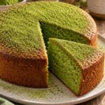 Elite Artisan Jade Matcha Sponge Cake with Velvet Butter Mattress and Vibrant Green Dust Armor
