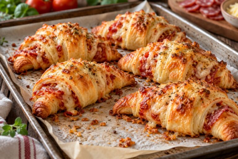 Elite Savory Sheet-Pan Pizza Croissants with Flaky Pastry Lamination, Rich Tomato Reduction and Blistered Gouda Armor