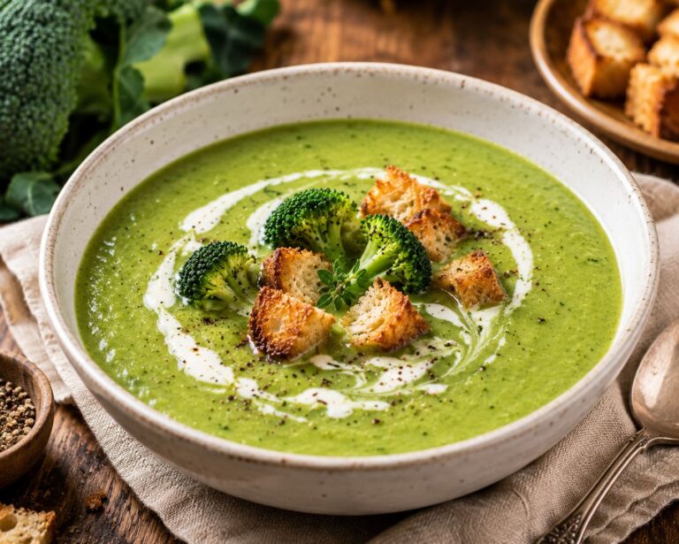 Vibrant Emerald Broccoli Cream Soup with Silky Potato Baseline Vibrant Emerald Broccoli Cream Soup with Silky Potato Baseline