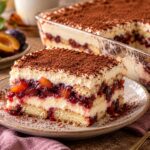 Elite Artisan Autumn Plum Tiramisu with Infused Biscuit Mattress, Velvet Mascarpone Cushion and Pungent Cocoa Armor