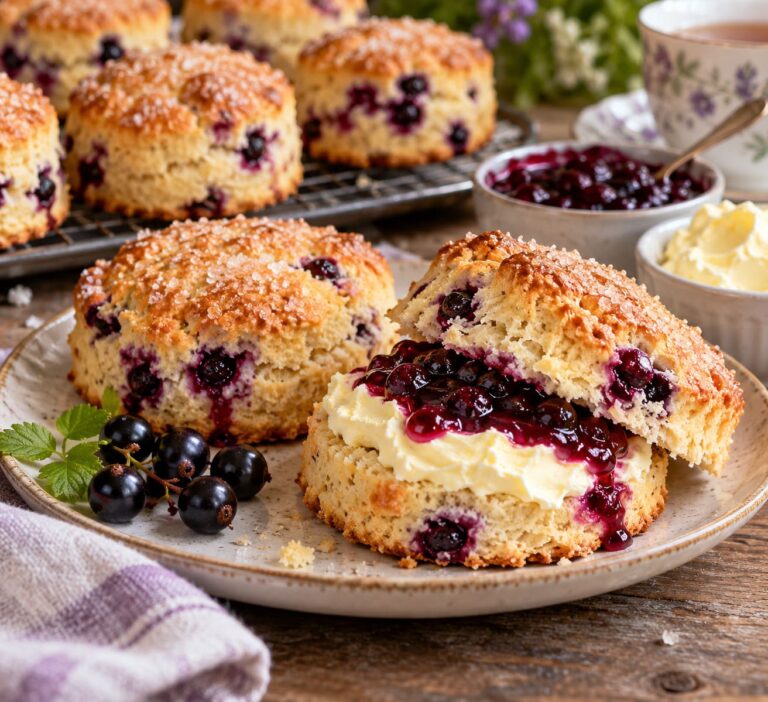 Elite Artisan Currant Scones with Fluffy Buttery Mattress, Velvet Clotted Cream Cushion and Shimmering Ruby Fruit Armor