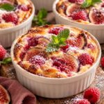 Elite Artisan Fig Raspberry Clafoutis with Fluffy Almond Mattress, Velvet Custard Cushion and Radiant Mint Armor