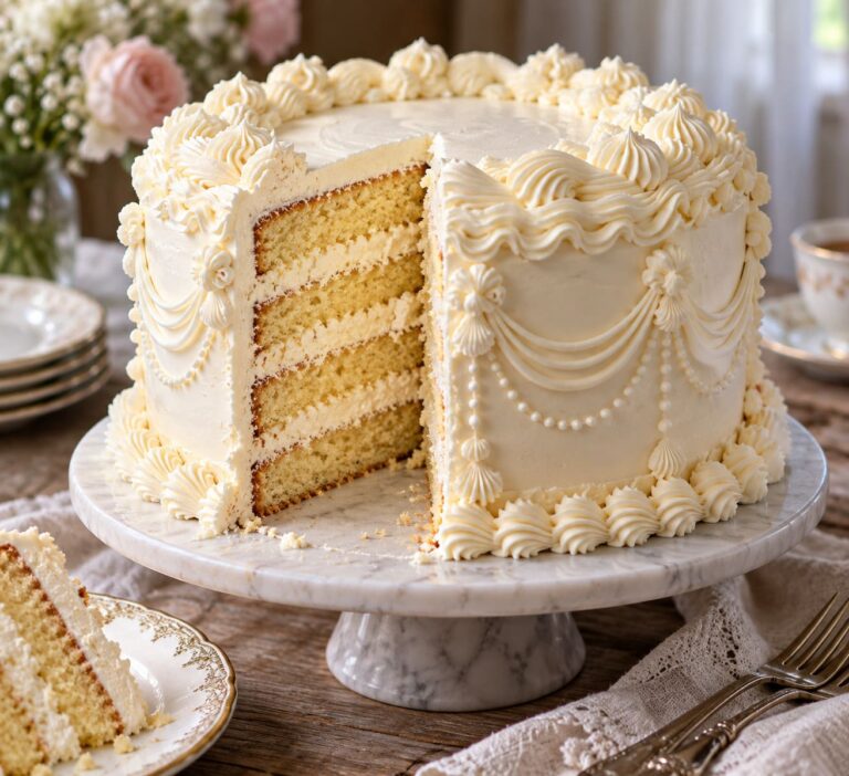 Elite Artisan Italian Lambeth Vintage Cake with Multi-Tiered Vanilla Sponge Mattress and Fluffy Italian Meringue Buttercream Armor Elite Artisan Italian Lambeth Vintage Cake with Multi-Tiered Vanilla Sponge Mattress and Fluffy Italian Meringue Buttercream Armor