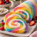 Elite Artisan Rainbow Jelly Roll with Velvet Mascarpone Cream Filling and Multi-Colored Patisserie Sponge Armor