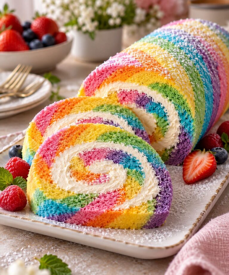 Elite Artisan Rainbow Jelly Roll with Velvet Mascarpone Cream Filling and Multi-Colored Patisserie Sponge Armor Elite Artisan Rainbow Jelly Roll with Velvet Mascarpone Cream Filling and Multi-Colored Patisserie Sponge Armor
