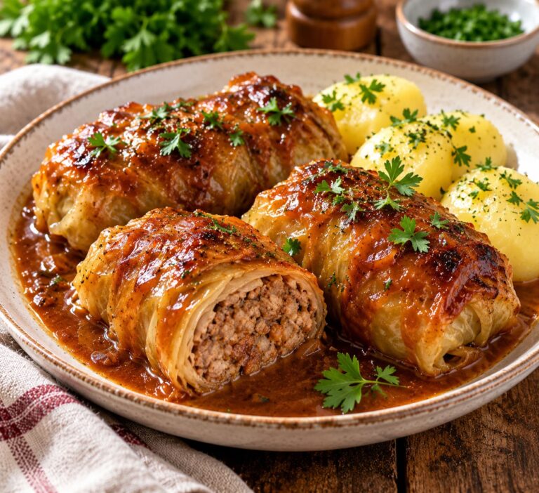 Elite Artisan Savoy Cabbage Rolls with Ground Beef Mattress, Tangy Onion Cushion and Rich Braised Gravy Armor Elite Artisan Savoy Cabbage Rolls with Ground Beef Mattress, Tangy Onion Cushion and Rich Braised Gravy Armor