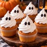 Elite Artisan Spooky Ghost Cupcakes with Pumpkin Spice Mattress, Velvet Meringue Cushion and Jelly Bean Armor