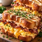 Elite Korean Egg-Drop Sandwich with Fluffy Velvet Scrambled Mattress, Crispy Bacon Flags and Dual Asia-Mayo Armor